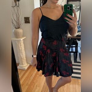 Rampage black and red floral skirt